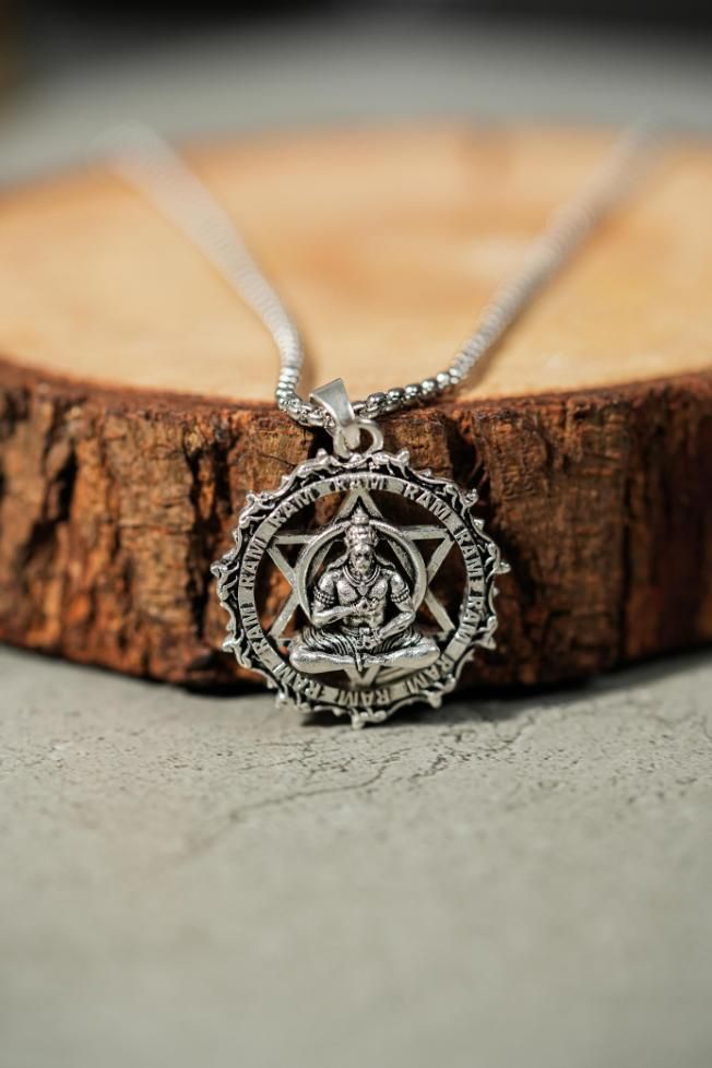 Shree Yantra with Hanuman Raksha Pendant Chain | KalaKirtiHub Jewelry ra4xqa-dd