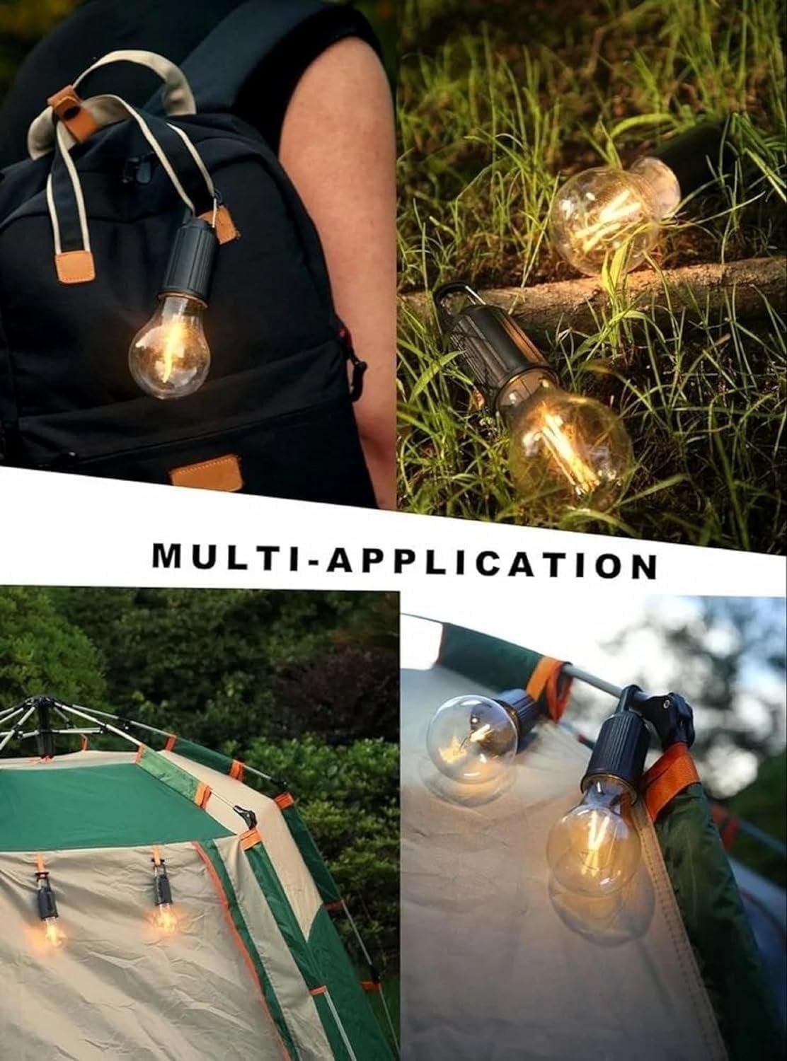 Decorative Hanging Bulb with 3 Modes Tent Lamp for Camping Pac of 2 - KalaKirtiHub