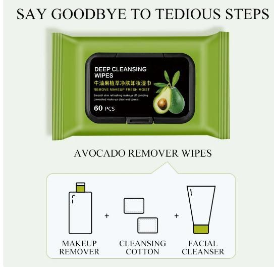 Avocado Makeup Remover Wipes (60 Pcs) Gentle Cleanser | kalakirtihub ra4xqa-dd