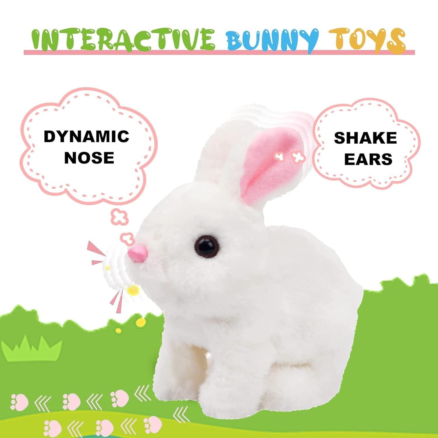 Bunny Toy, Hopping Bunny Toy Interactive Electronic Pet with Sounds and Movement ra4xqa-dd