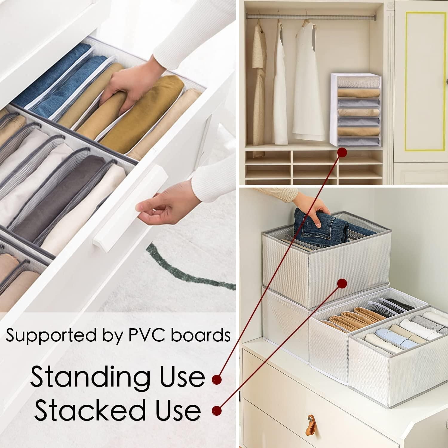 Clothes organiser for wardrobe storage,shirt,pant drawer organizer (Pack of 2) ra4xqa-dd