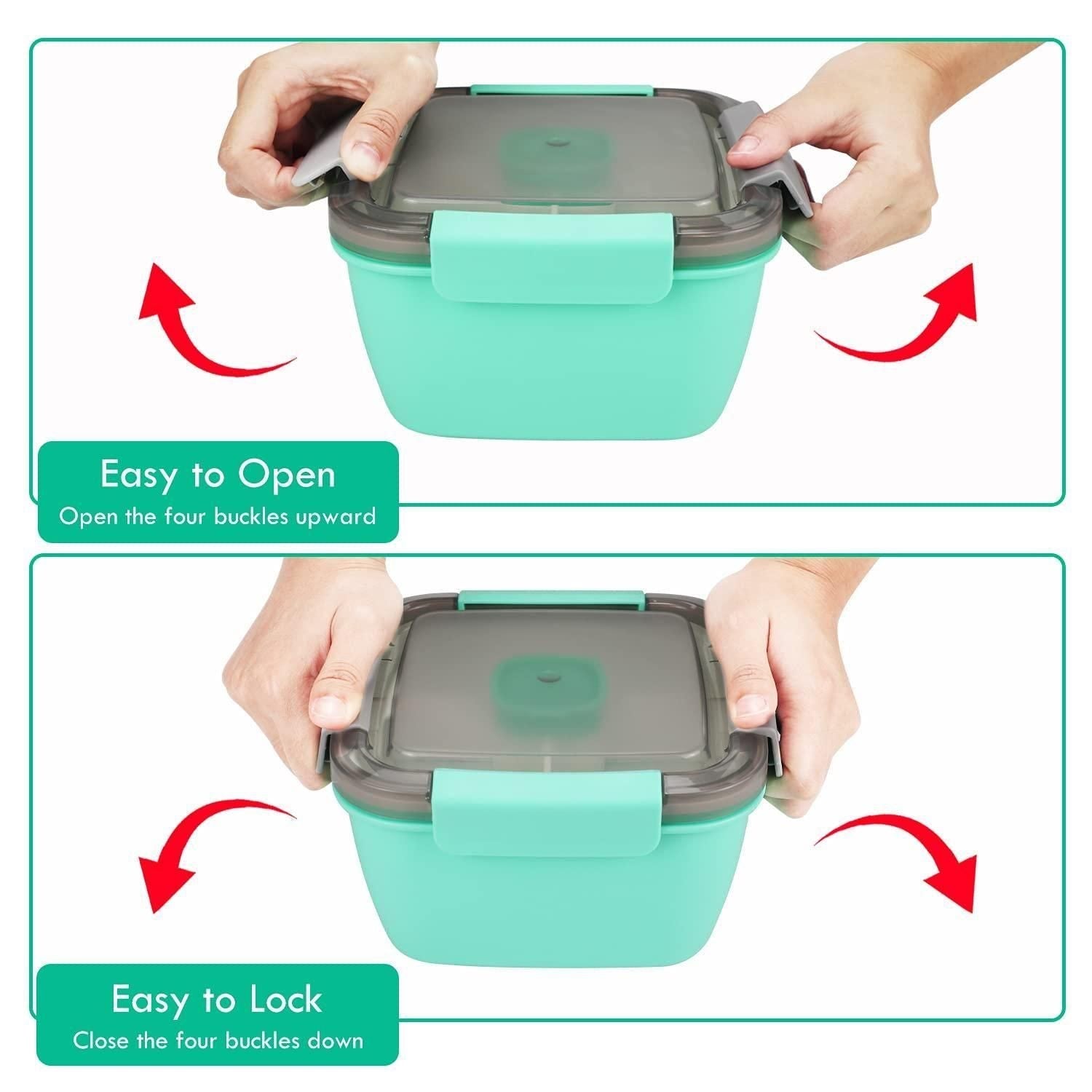 Lunch Box with 3 Compartments – Portable Food Storage ra4xqa-dd