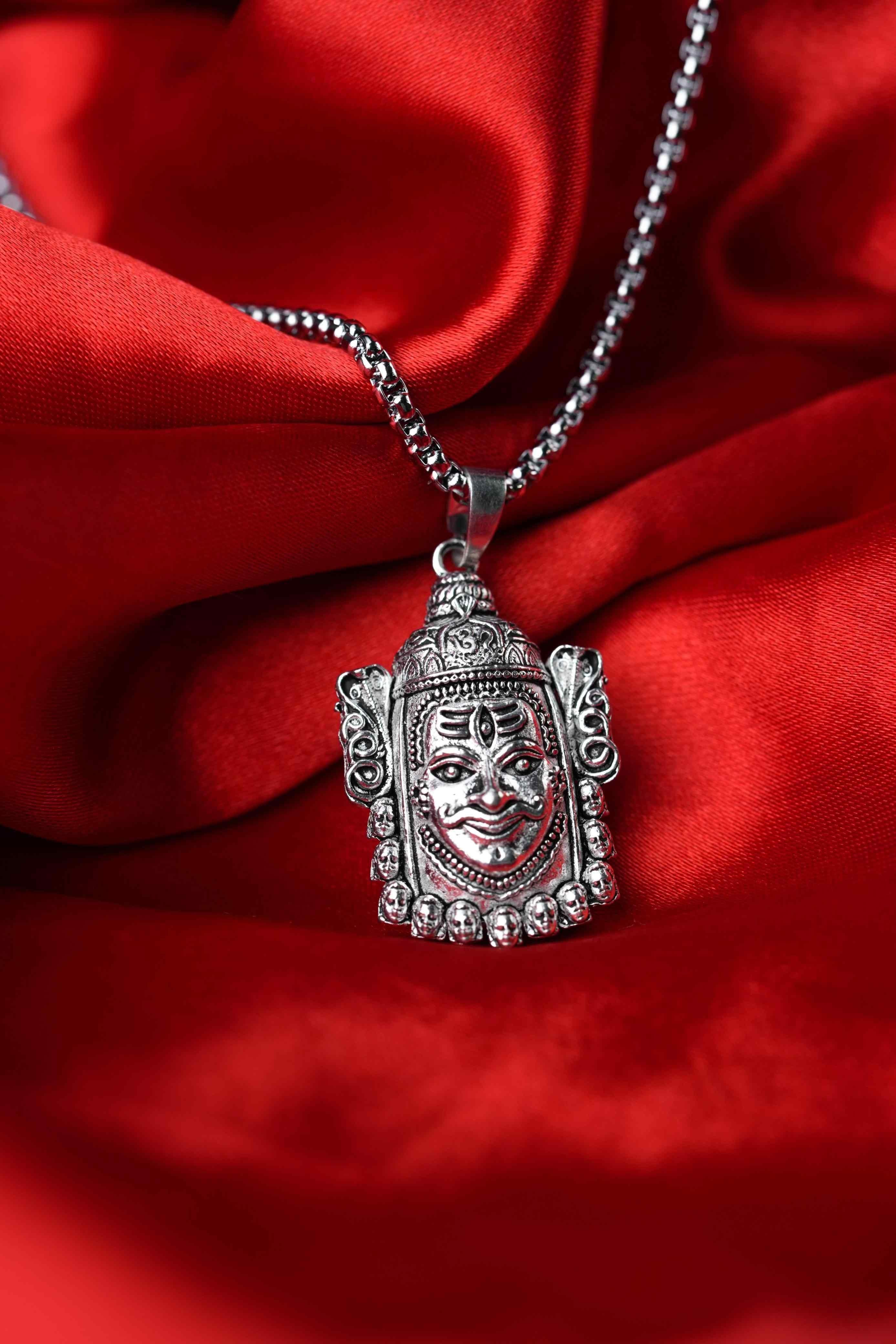 Silver Mahakal Pendant with Chain – Spiritual Jewelry ra4xqa-dd