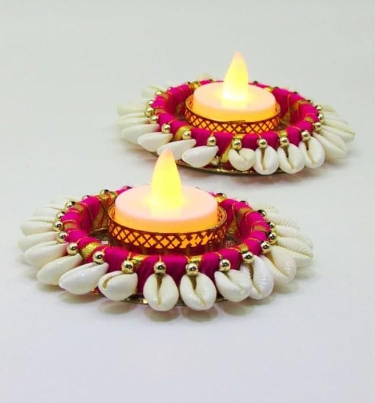 Cowrie Shell Design Tealight Holder Pack of 2 ra4xqa-dd