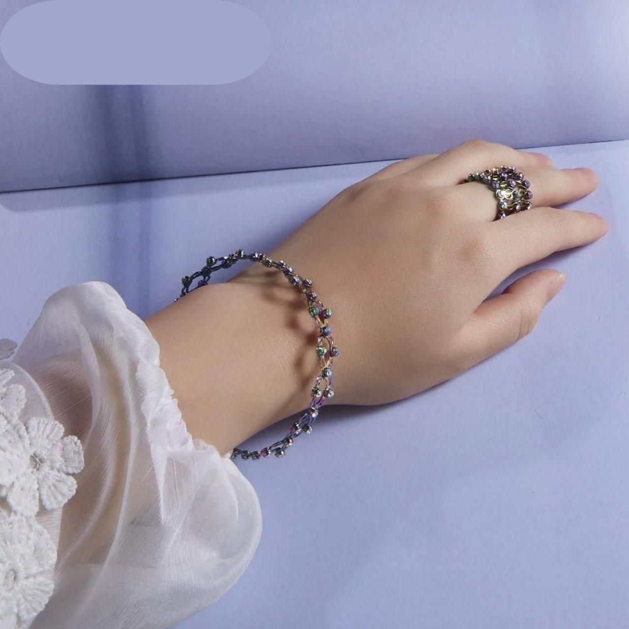Stretchable 2 In 1 Ring Bracelet - KalaKirtiHub
