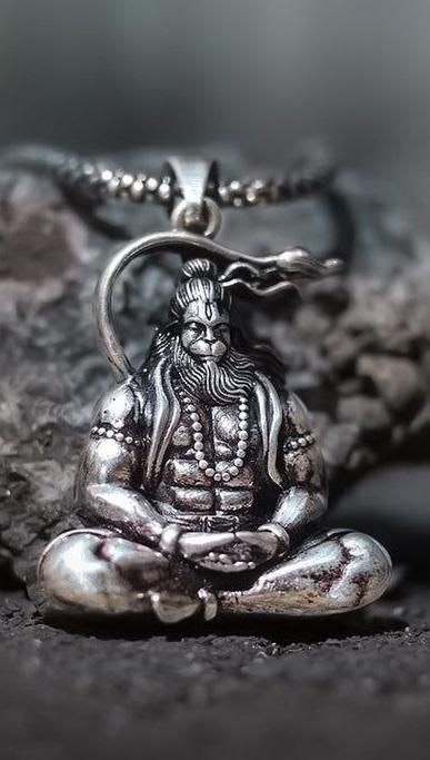 Hanuman Silver Locket With Chain - KalaKirtiHub
