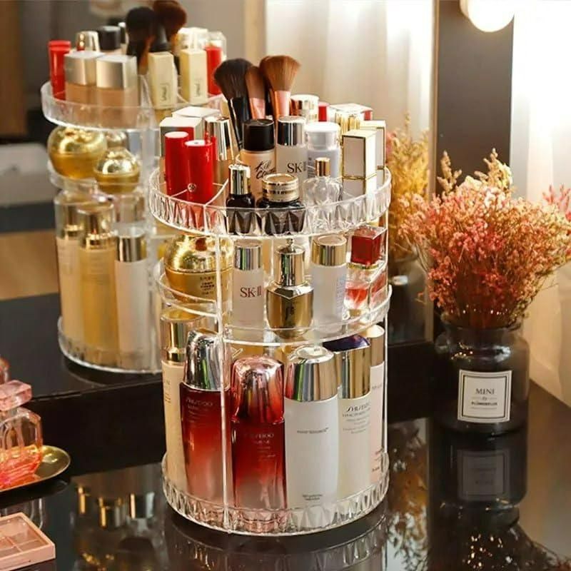 Makeup Organizer Adjustable 360 Rotation Box Case ra4xqa-dd