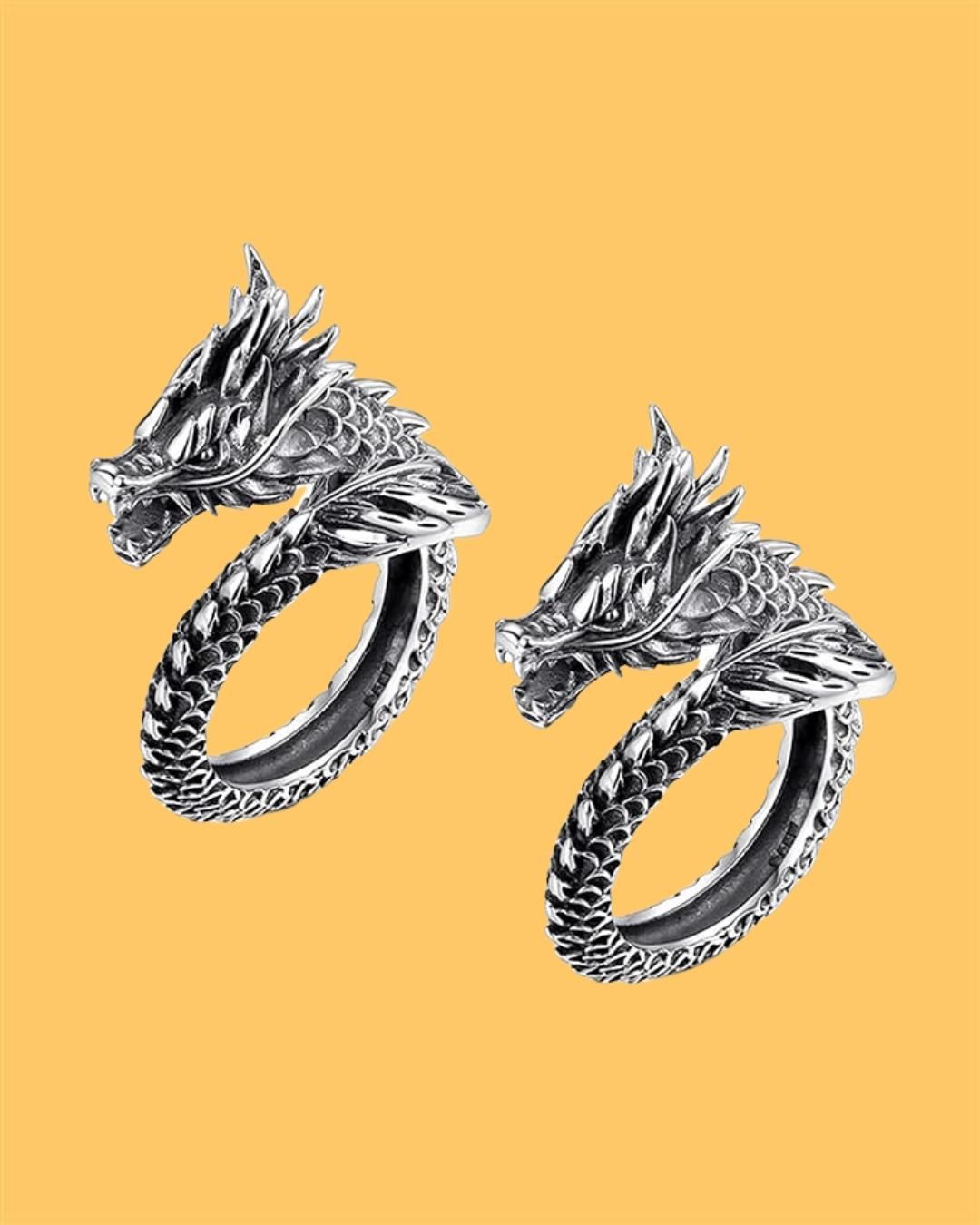 Silver Adjustable Dragon Ring Pack of 2 | Stylish Men’s Jewelry ra4xqa-dd