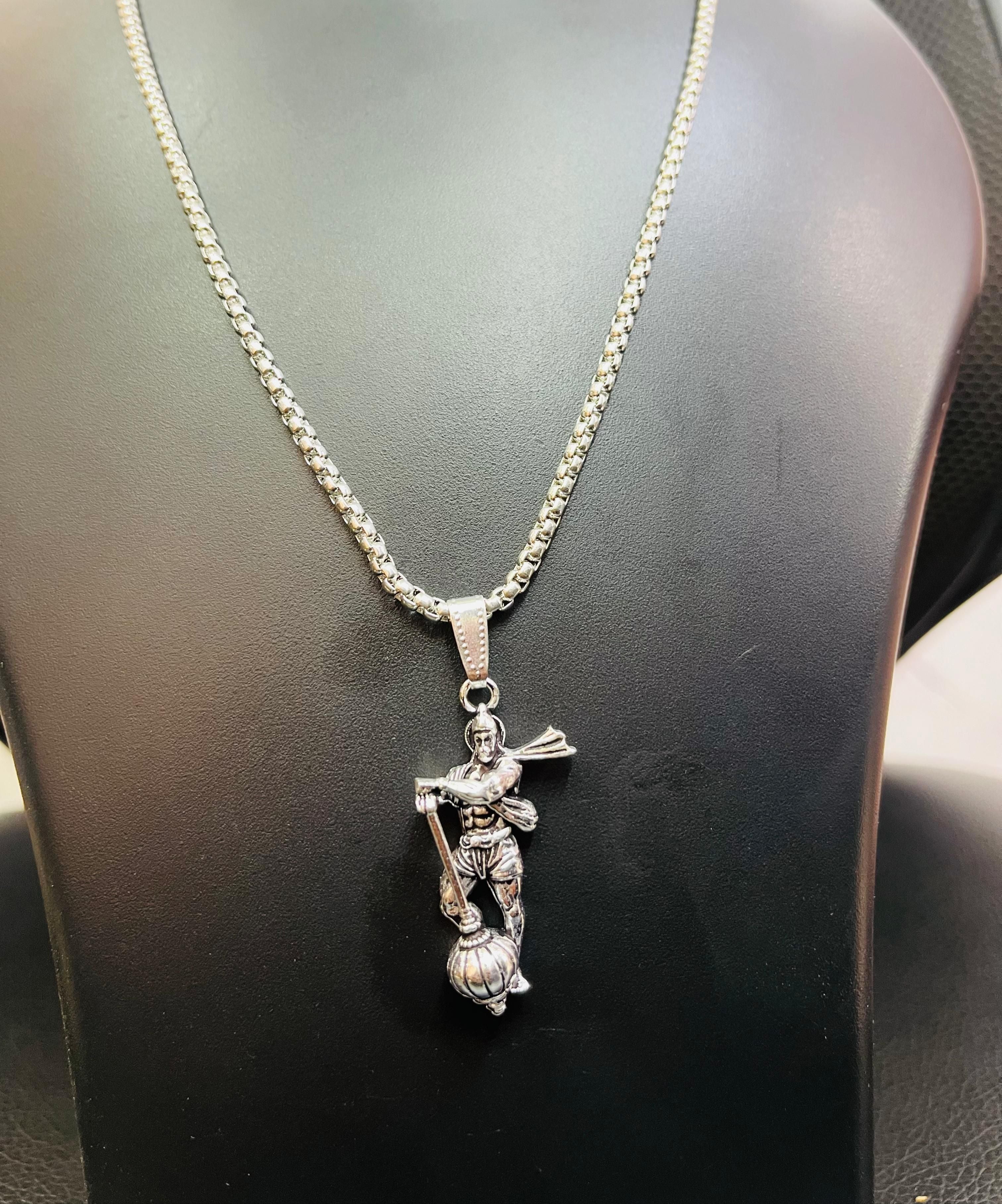 Hanumanji Silver Pendant Chain with Gada – Spiritual Jewelry ra4xqa-dd