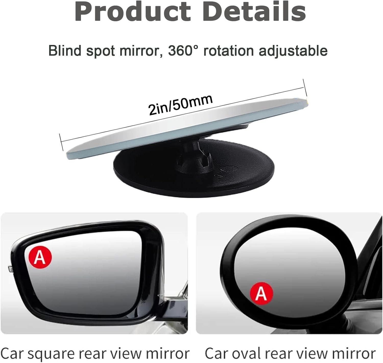 2" Round Wide Angle Blind Spot Mirror | Car Rearview Accessory ra4xqa-dd