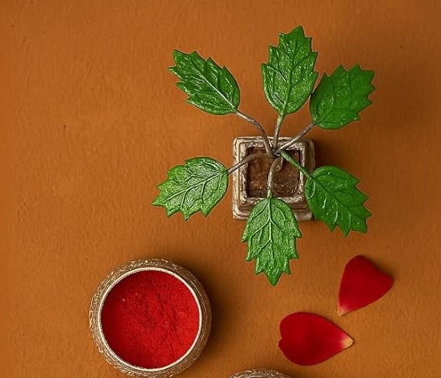 German Silver Plated Tulsi Plant Decorative Showpiece (4inche) ra4xqa-dd